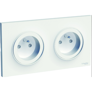 Double prise avec terre complet Odace Styl, SCHNEIDER ELECTRIC